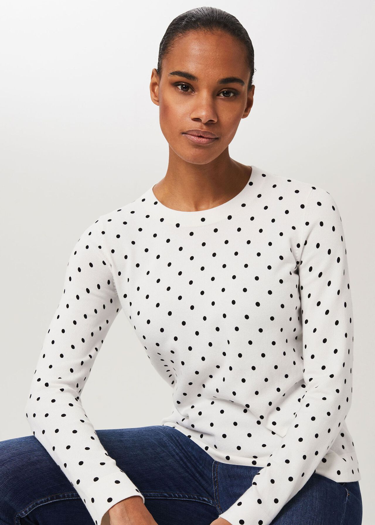 Elosie Cotton Spot Jumper Hobbs