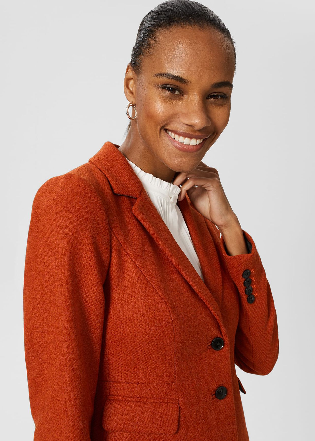 Hackness Wool Jacket , Orange, hi-res