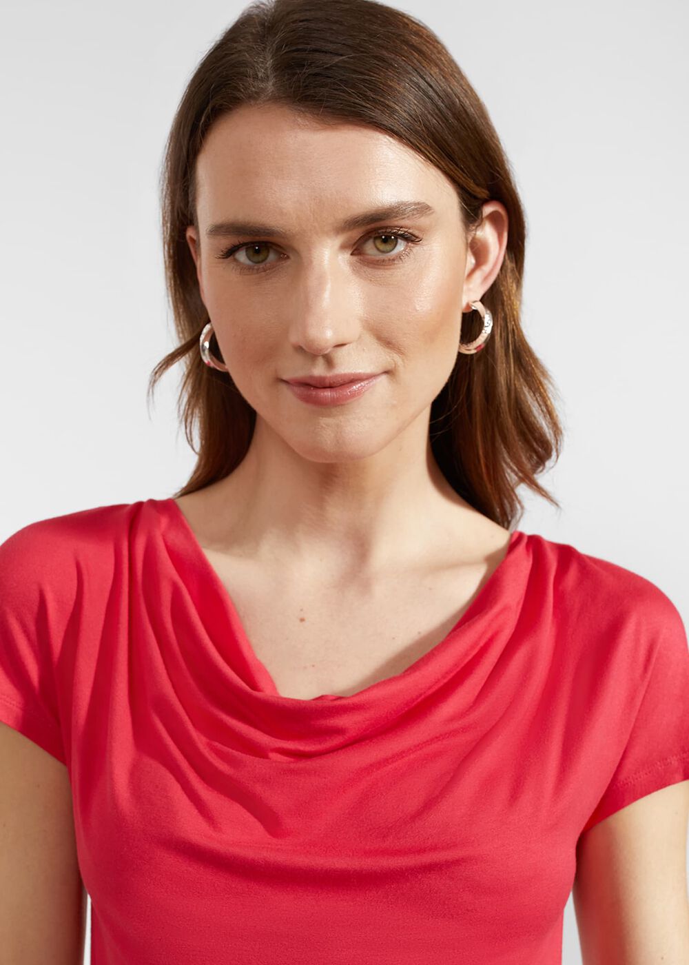 Cathy Cowl Neck Top, Rouge Pink, hi-res