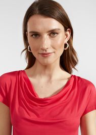 Cathy Cowl Neck Top, Rouge Pink, hi-res
