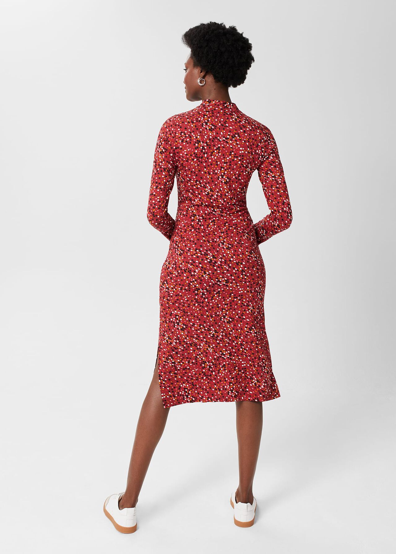 Hatty Jersey Dress, Red Multi, hi-res