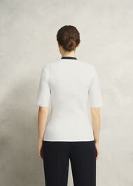Scarlett Knitted Top, Ivory Navy, hi-res