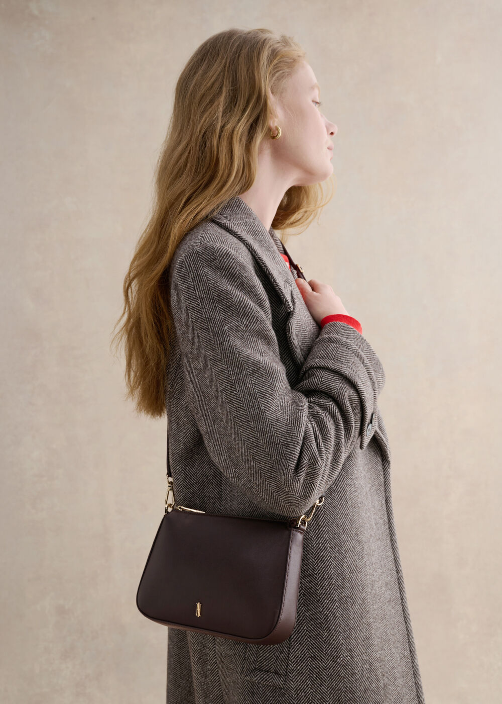 Briella Leather Bag, Chocolate Brown, hi-res