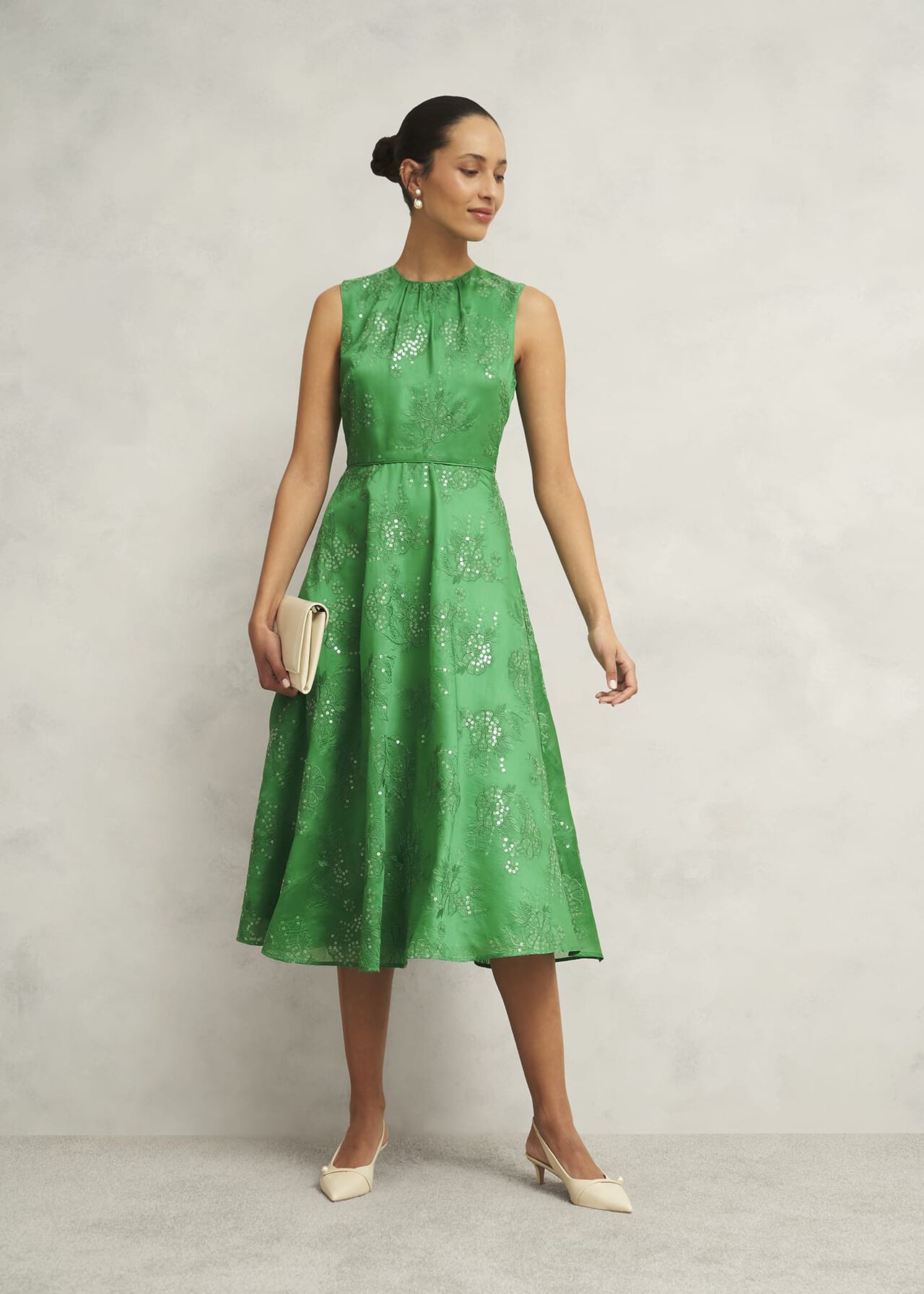 Rachel Embroidered Dress, Cilantro Green, hi-res