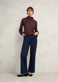 Lulworth Satin Blouse, Cocoa Brown, hi-res
