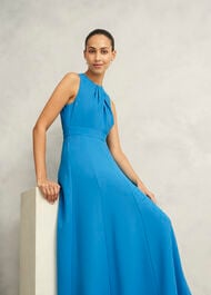 Jessa Twist Detail Dress, Bright Sky Blue, hi-res