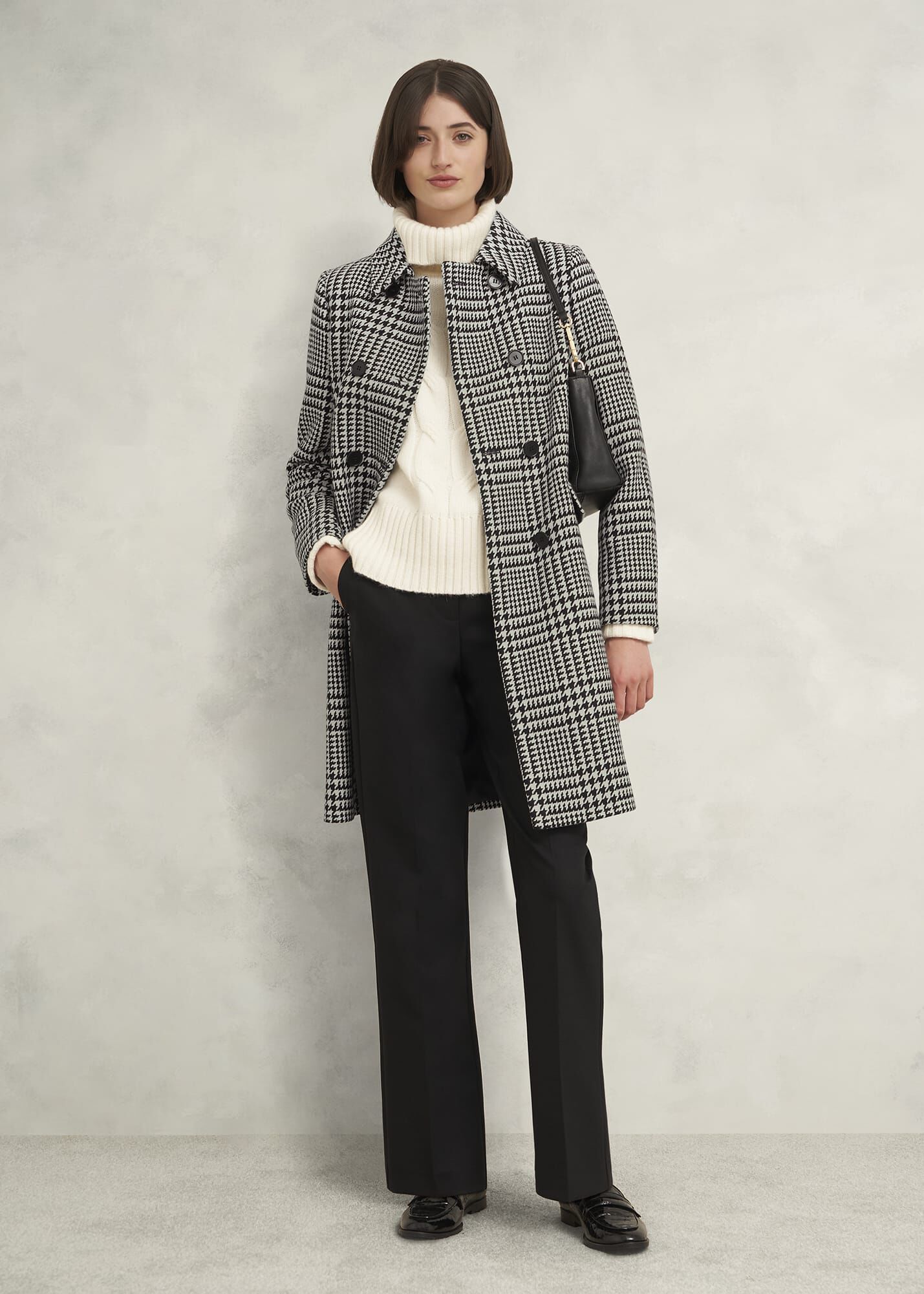Single-breasted Wool Blend Jacket With Check Pattern for Man