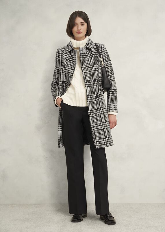 Yvette Wool Blend Check Coat