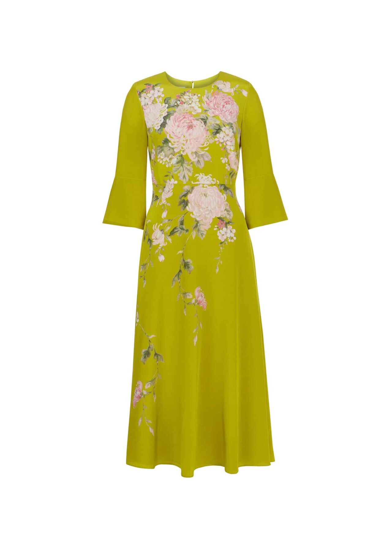 Sadie Silk Dress Chartreuse Mlt