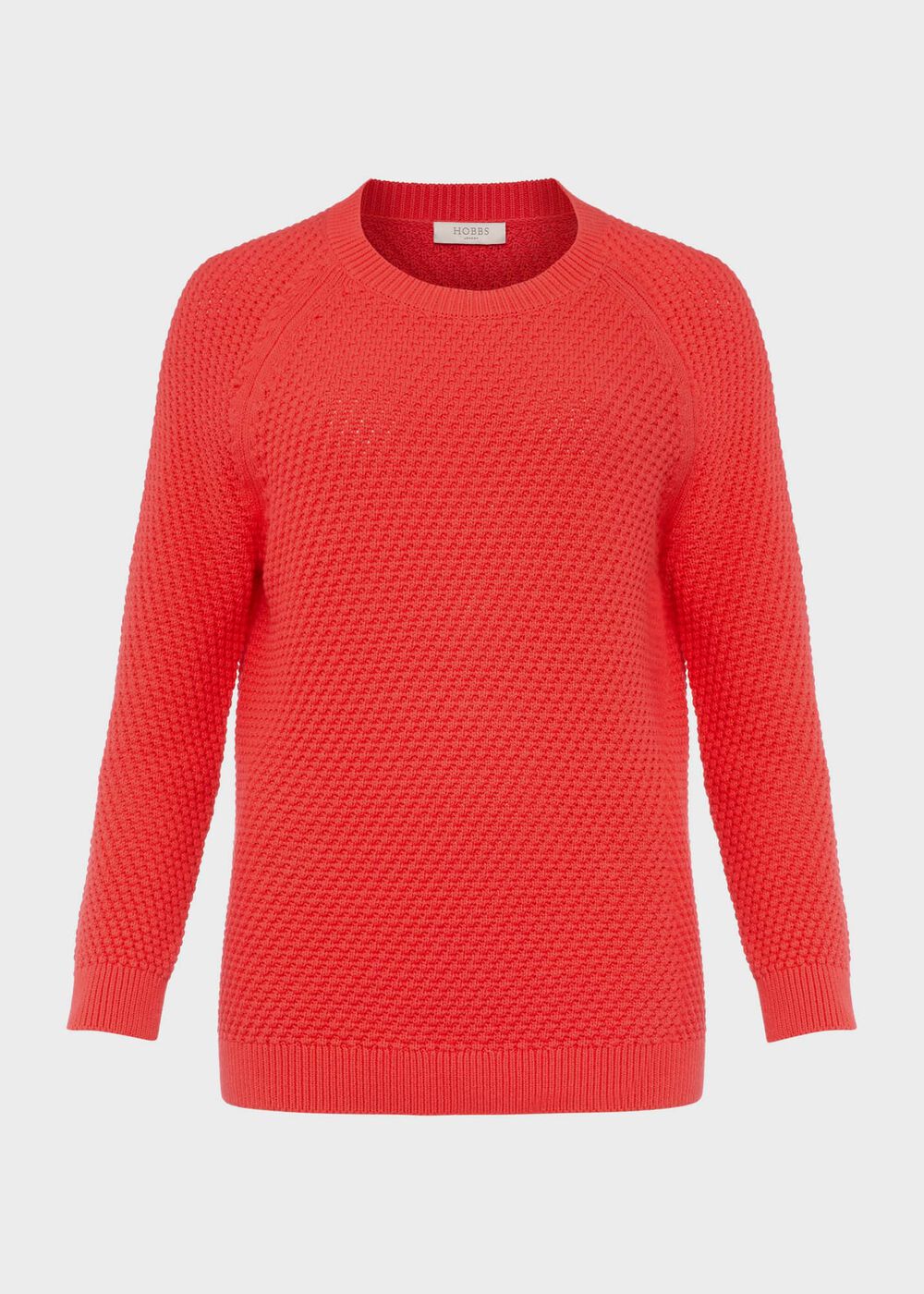 Lucie Cotton Jumper , Deep Coral, hi-res