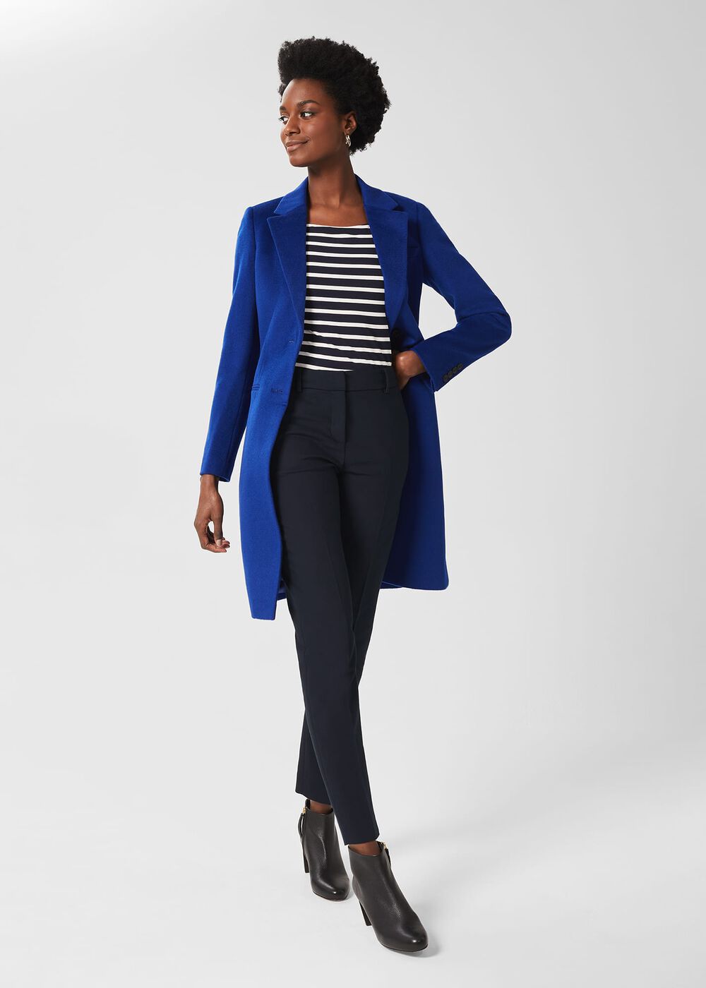 Petite Quin Tapered Trousers, Navy, hi-res