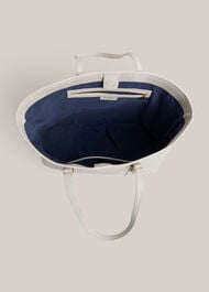 Kyra Leather Tote Bag, Warm Ivory, hi-res