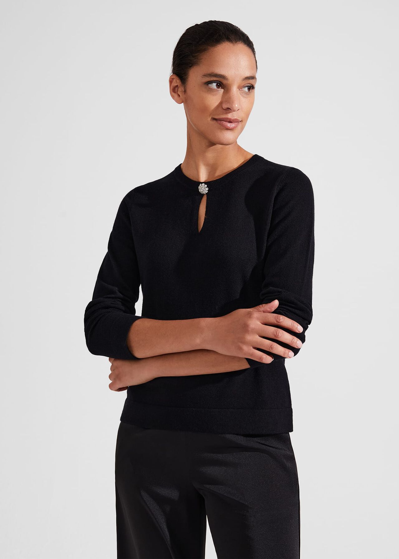 Wrenley Sweater With Cashmere, Hobbs Navy, hi-res