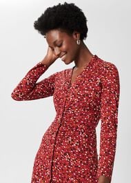 Hatty Jersey Dress, Red Multi, hi-res