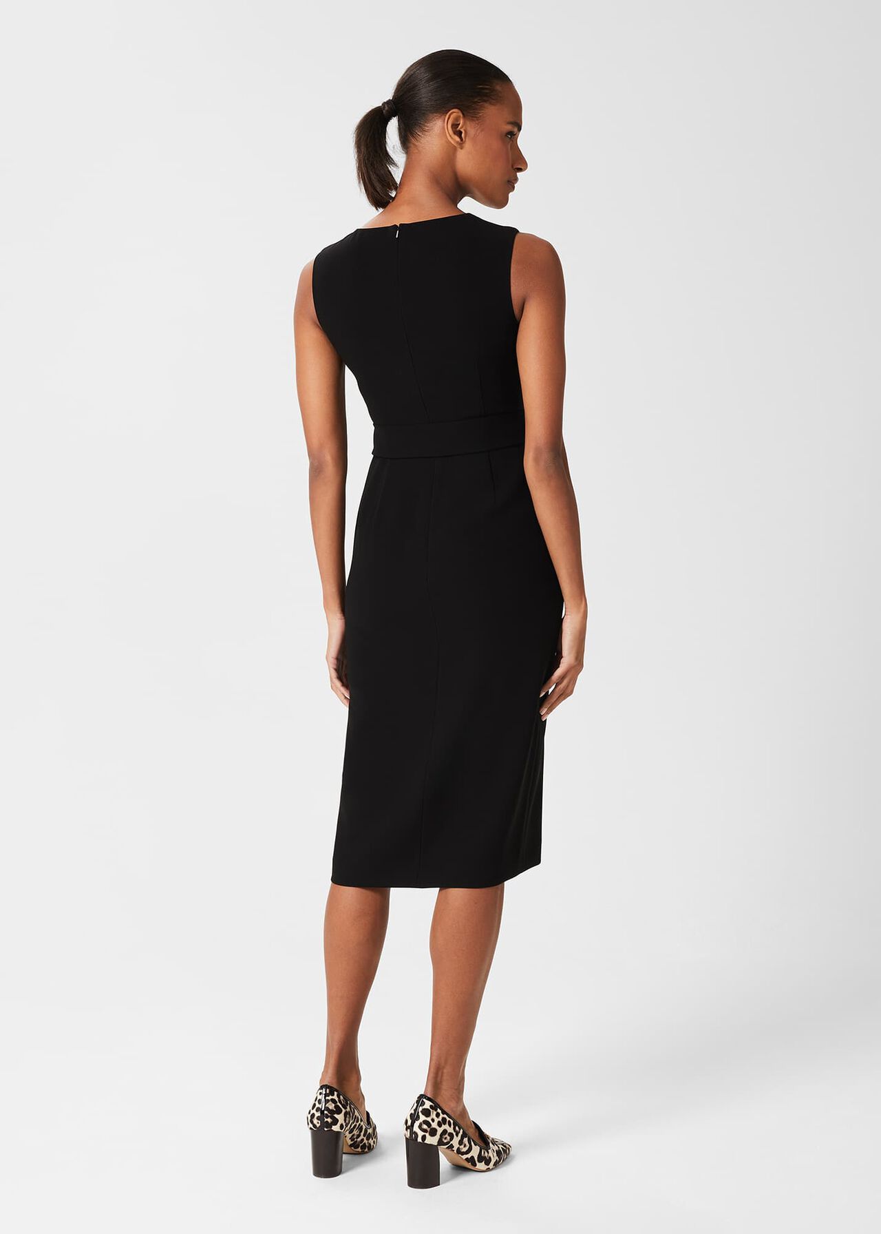 Alva Belted Dress, Black, hi-res