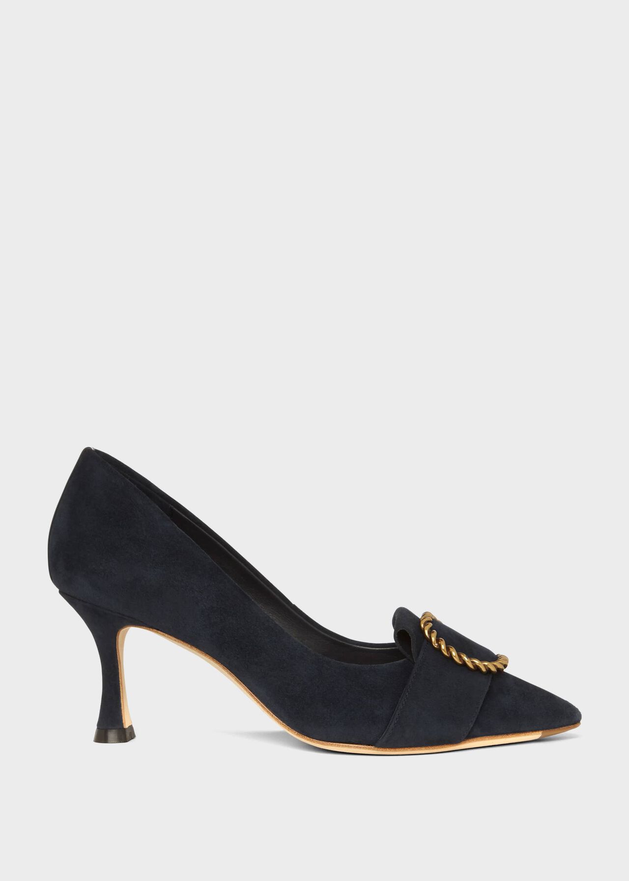 Eliza Suede Court Shoes, Navy, hi-res