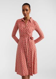 Clarice Jersey Dress, Red Multi, hi-res