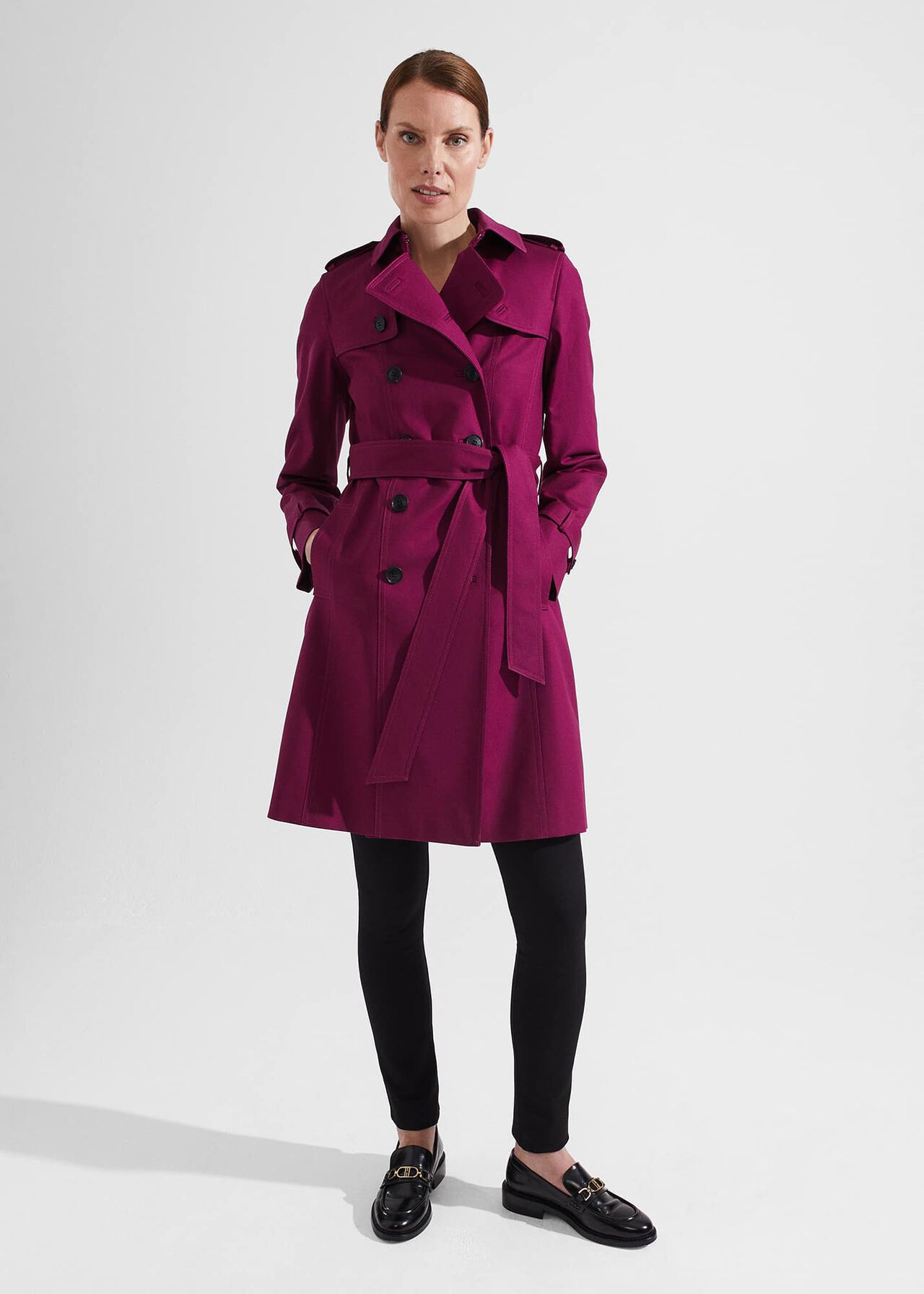 Saskia Shower Resistant Trench Coat, Warm Plum, hi-res