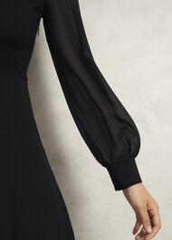 Liberty Jersey Dress, Black, hi-res