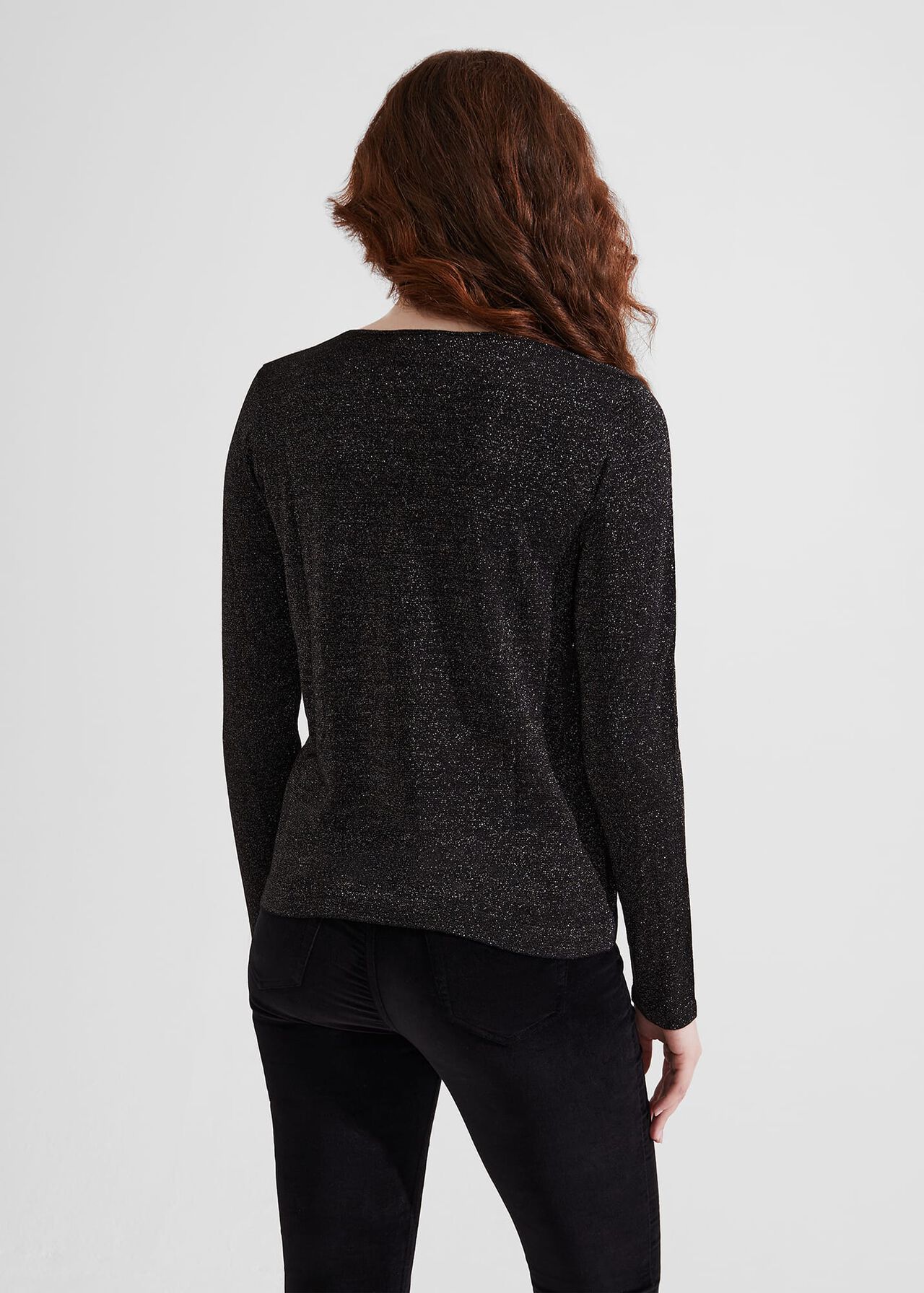 Myla Sparkle Sweater, Black Silver, hi-res