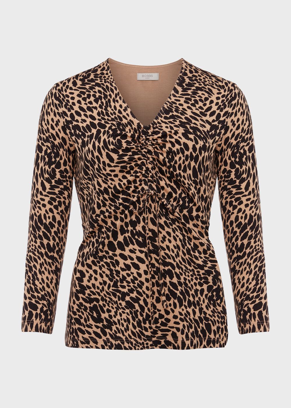 Simmy Printed Top, Camel Black, hi-res