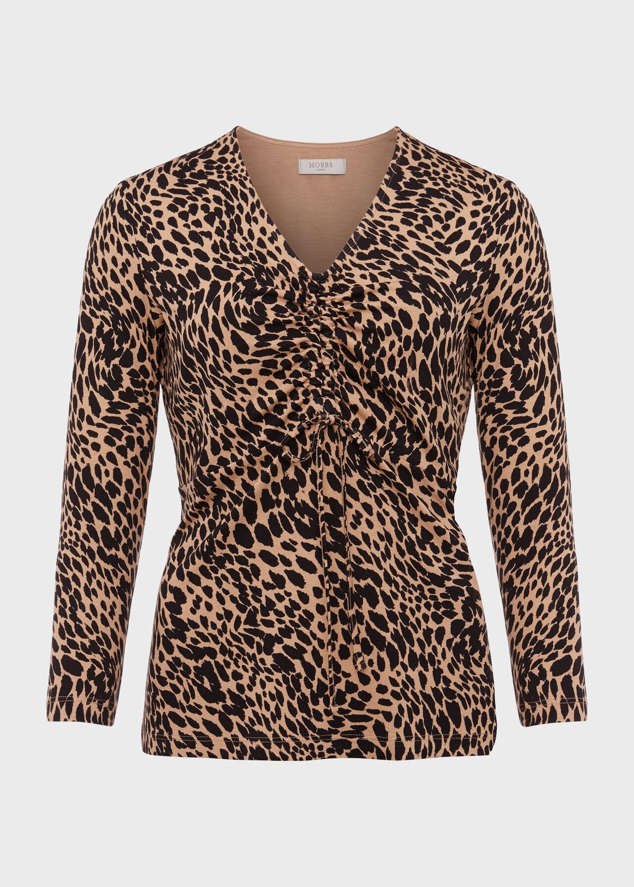 Simmy Printed Top, Camel Black, hi-res