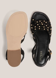 Emerson Suede Sandals, Black, hi-res