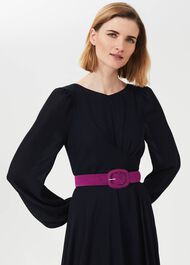 Abbie Suede Belt, Magenta, hi-res