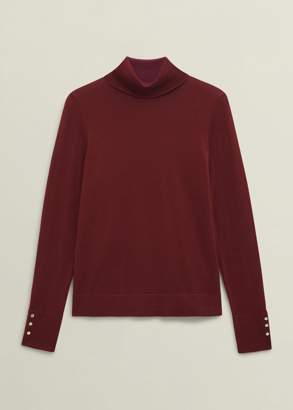 Lara Merino Rollneck Sweater, Beryl Red, hi-res