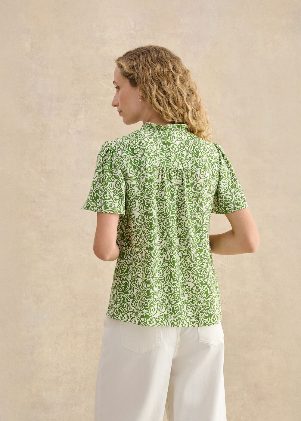 Tania Blouse, Green Ivory, hi-res