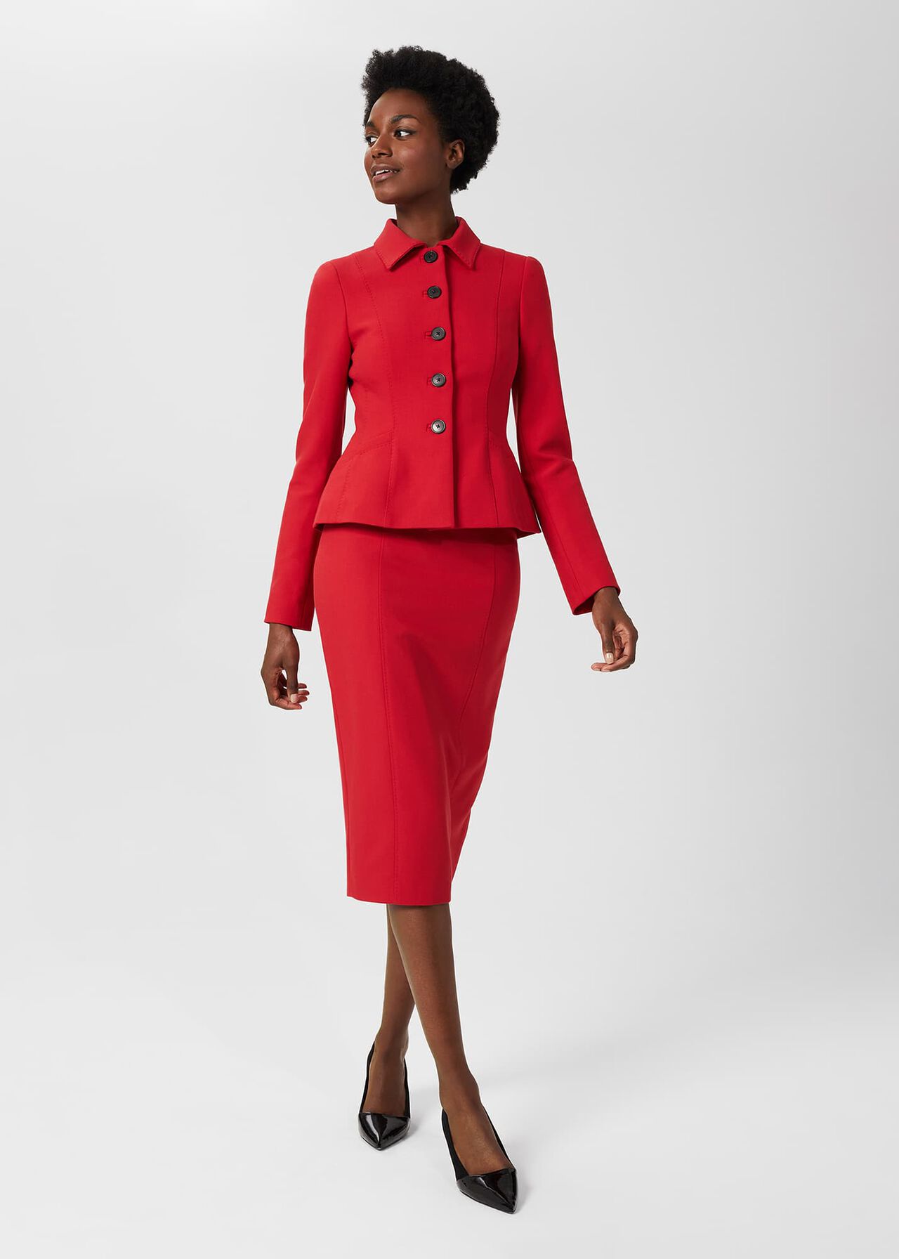 Beatrix Pencil Skirt, Scarlet Red, hi-res