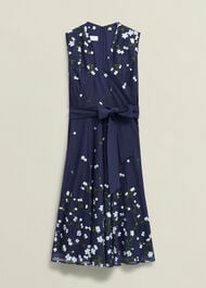 Aria Floral Embroidered Dress, Midnight Blue, hi-res