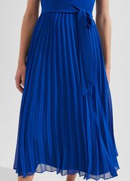 Blythe Pleated Midi Dress, Lapis Blue, hi-res