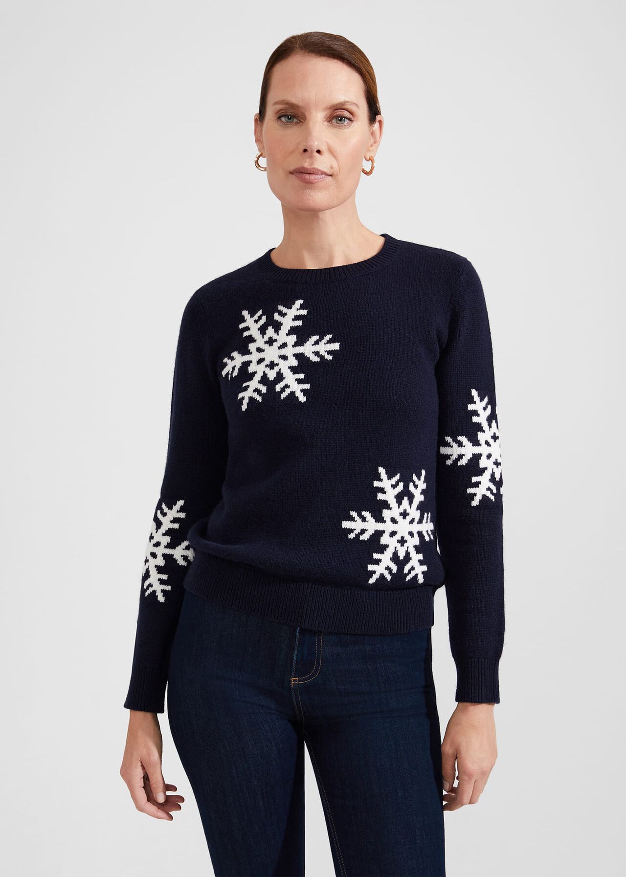 Emberlynn Jumper With Alpaca, Navy Ivory, hi-res