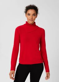 Courtney Jumper with Cashmere, Crimson Red, hi-res