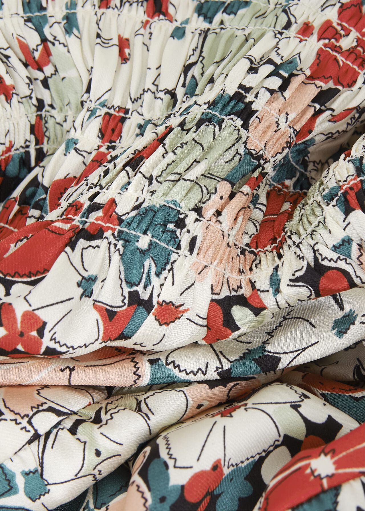 Fairfax Floral Fit And Flare Dress, Green Red Multi, hi-res
