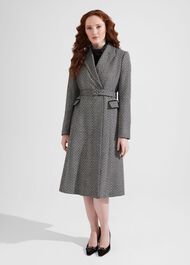 Sian Wool Blend Coat, Black Ivory, hi-res