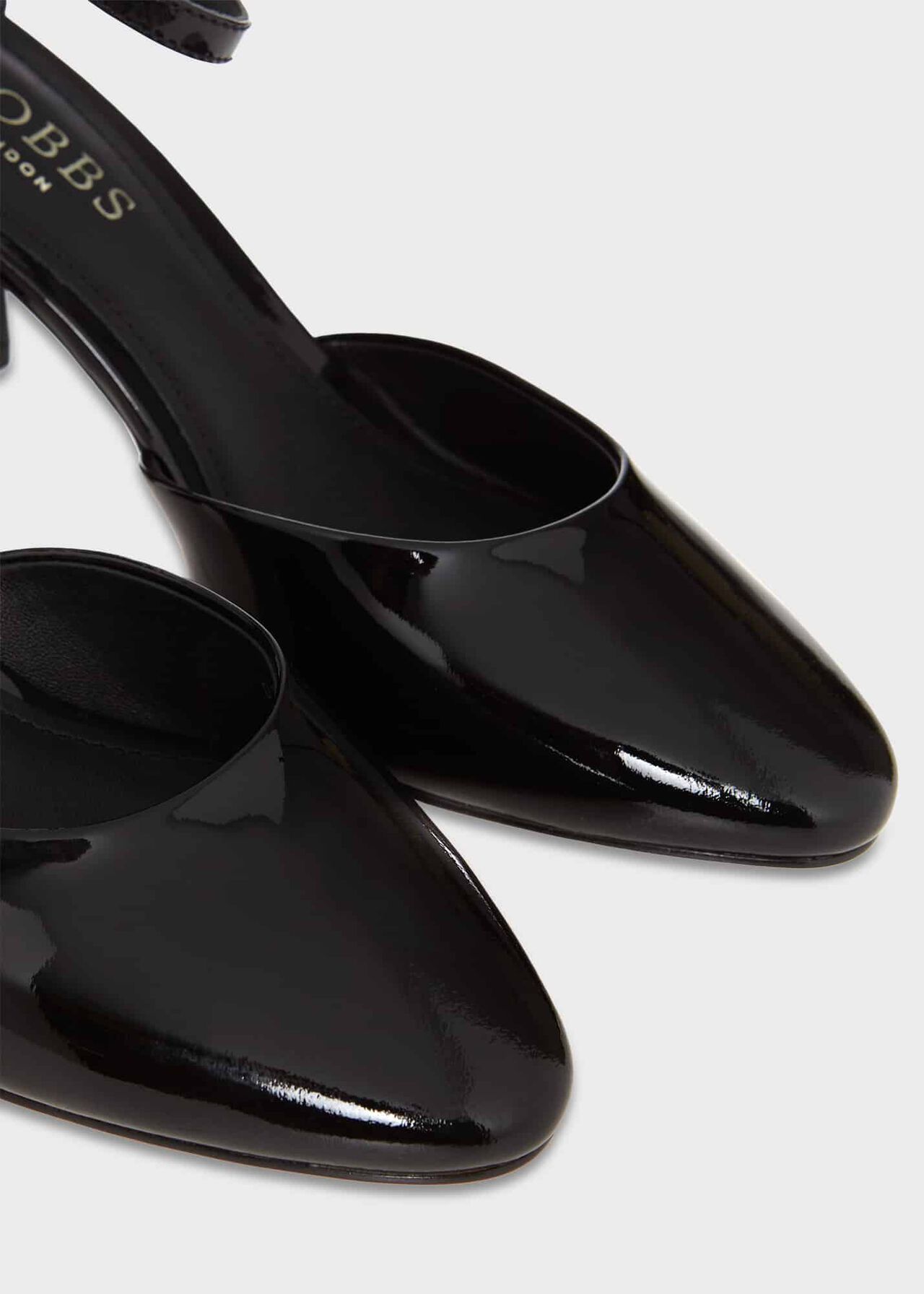 Sophie Patent Leather Court Shoes, Black, hi-res