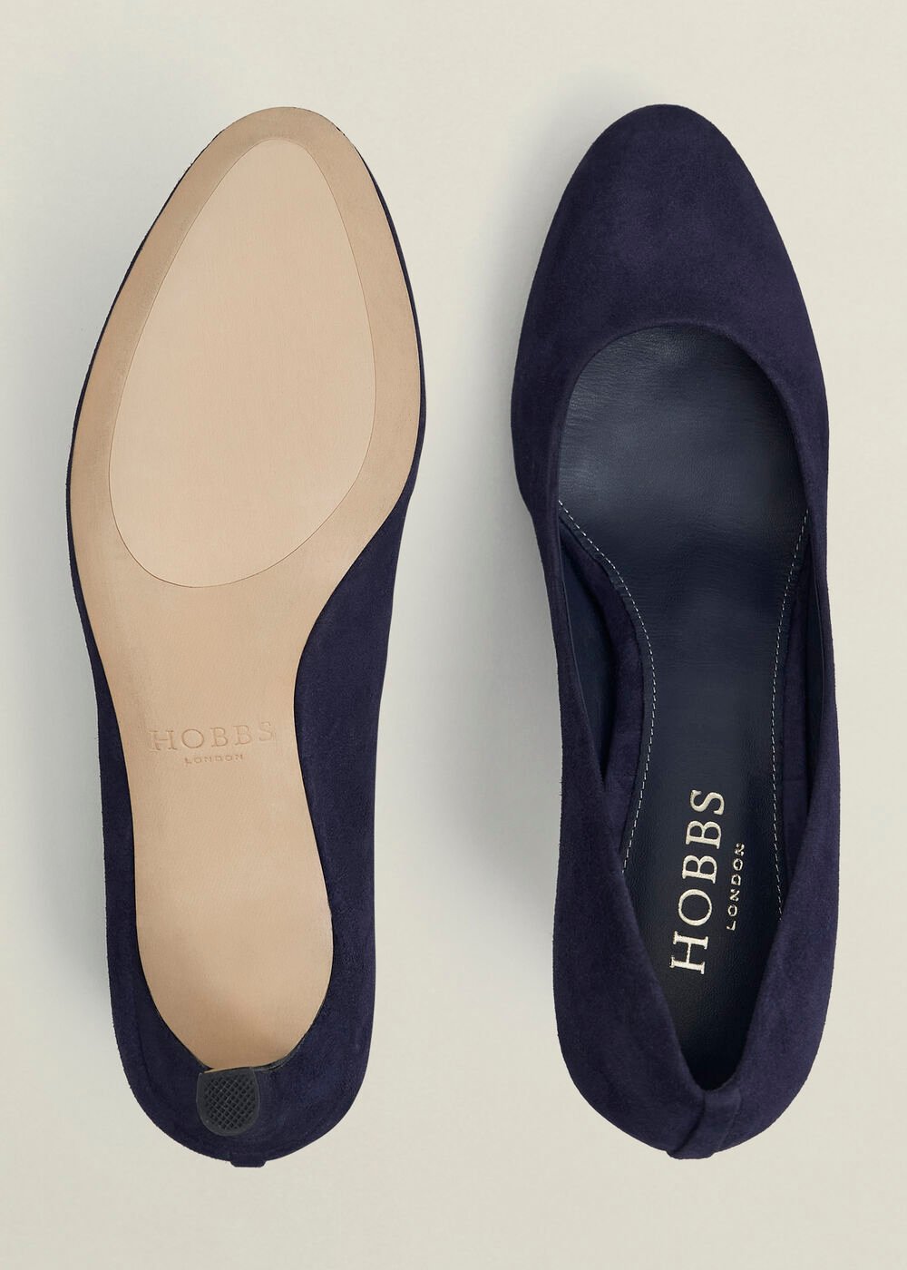 Lizzie Suede Court Shoes, Midnight Navy, hi-res