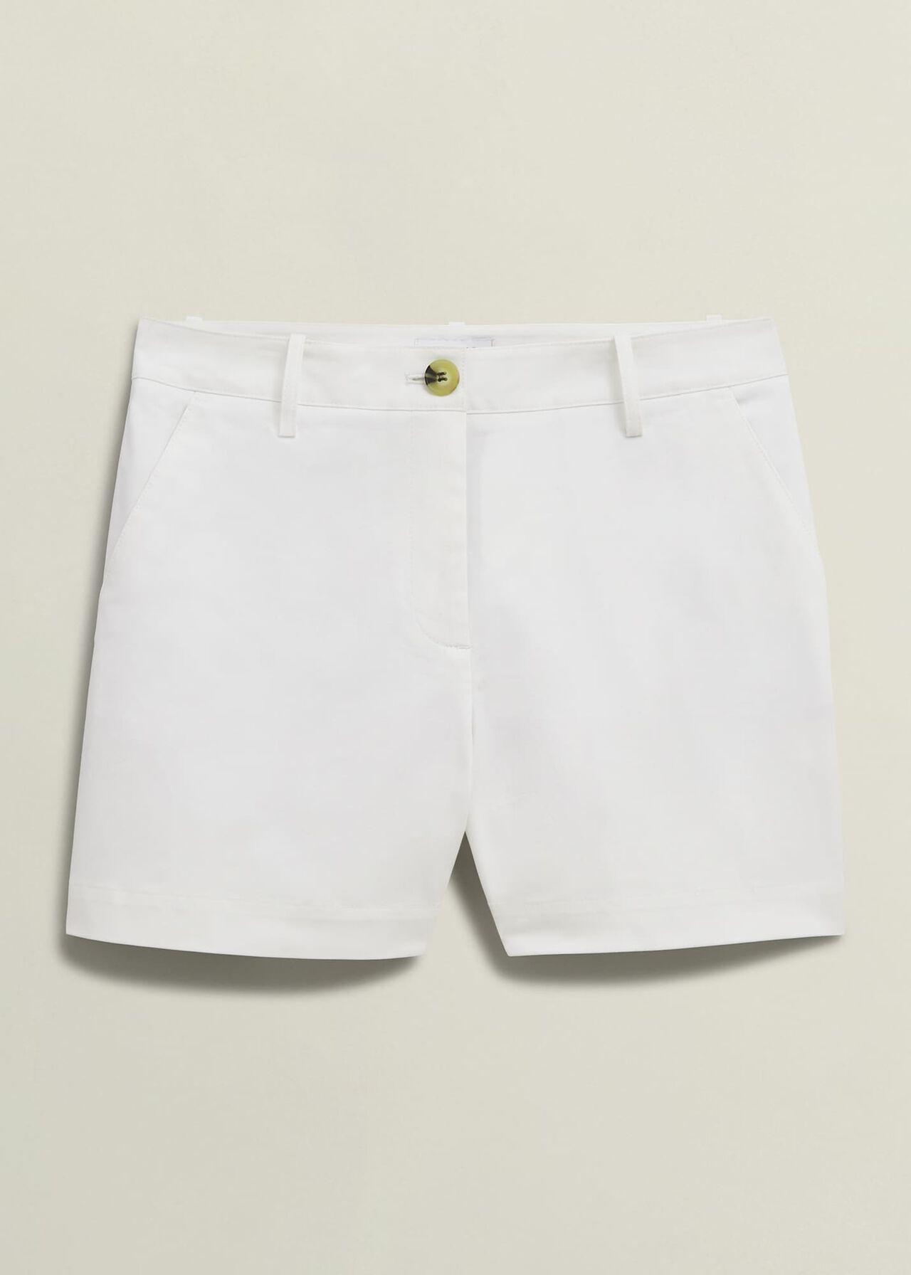 Reena Cotton Shorts, White, hi-res