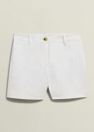 Reena Cotton Shorts, White, hi-res