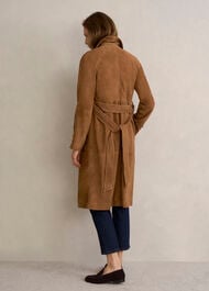 Oakley Suede Trench Coat, Tan, hi-res