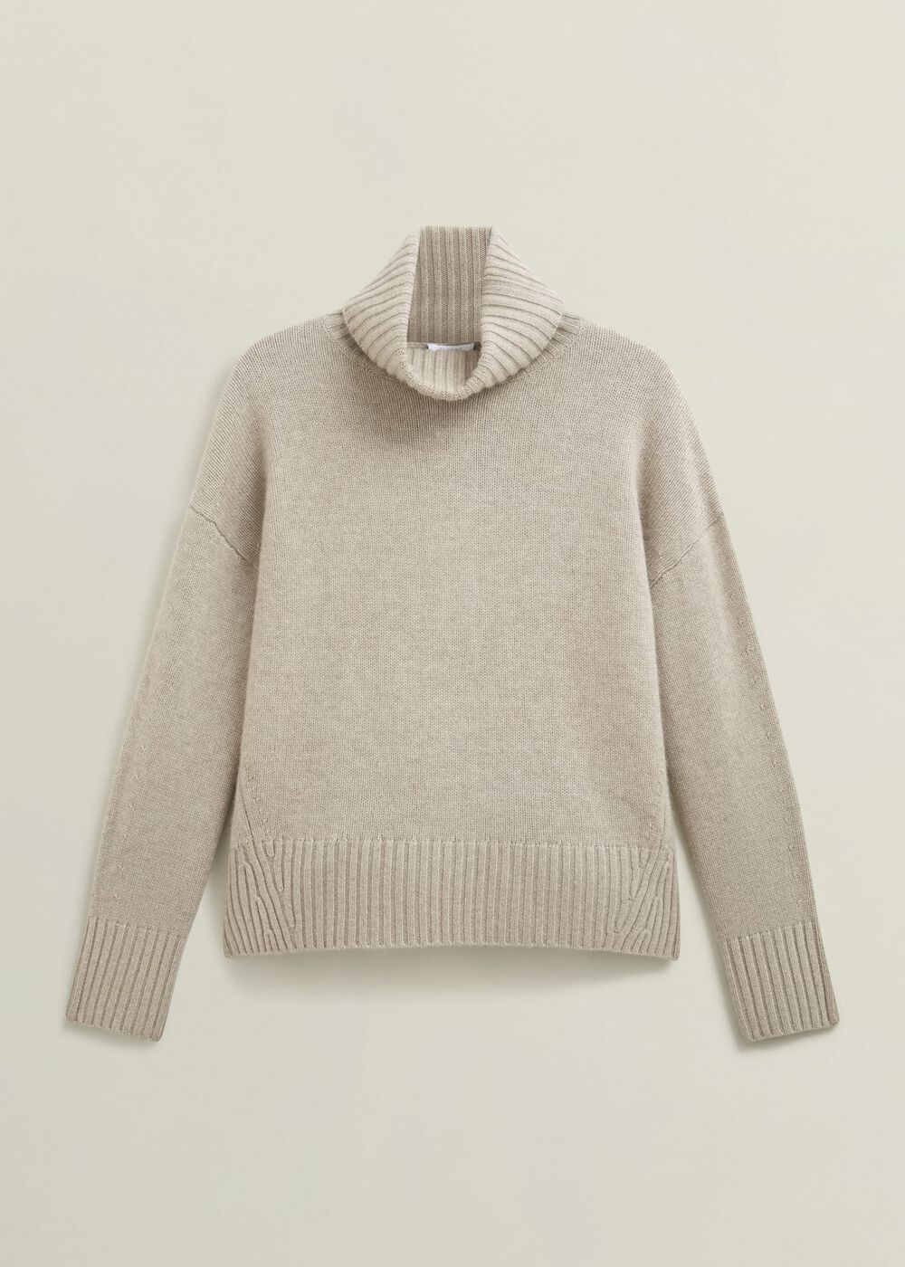 Gabi Rollneck Cashmere Jumper, Oatmeal Marl, hi-res