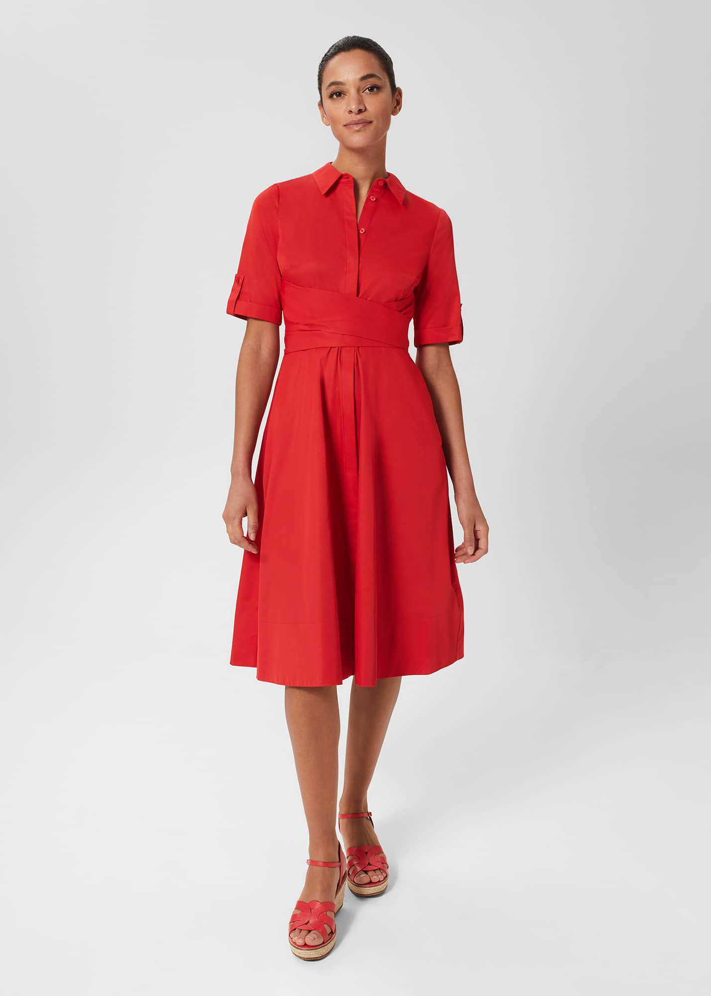 Hobbs red dress sale on sale