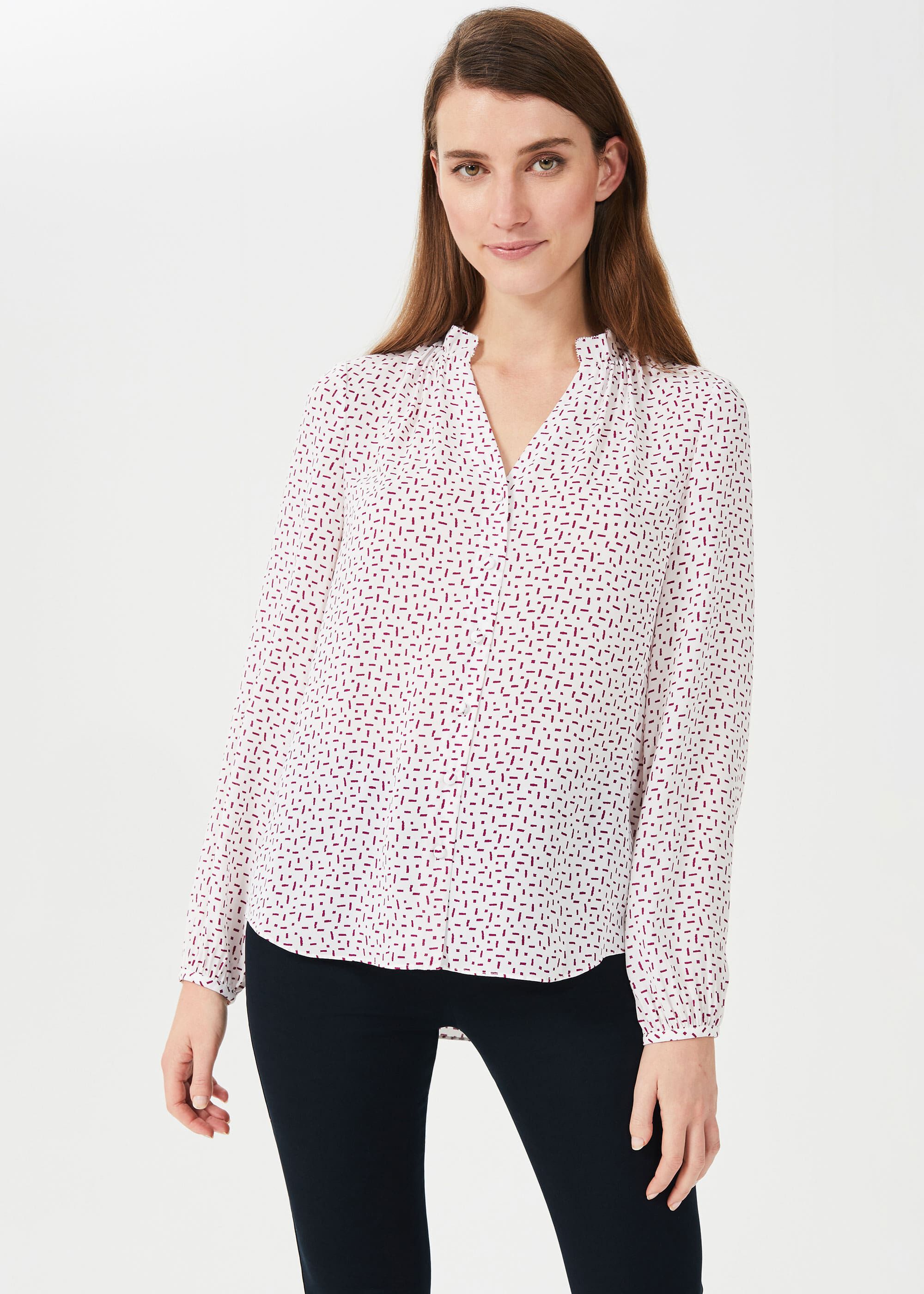 hobbs polka dot blouse