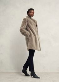 Tarini Faux Fur Coat, Mink, hi-res