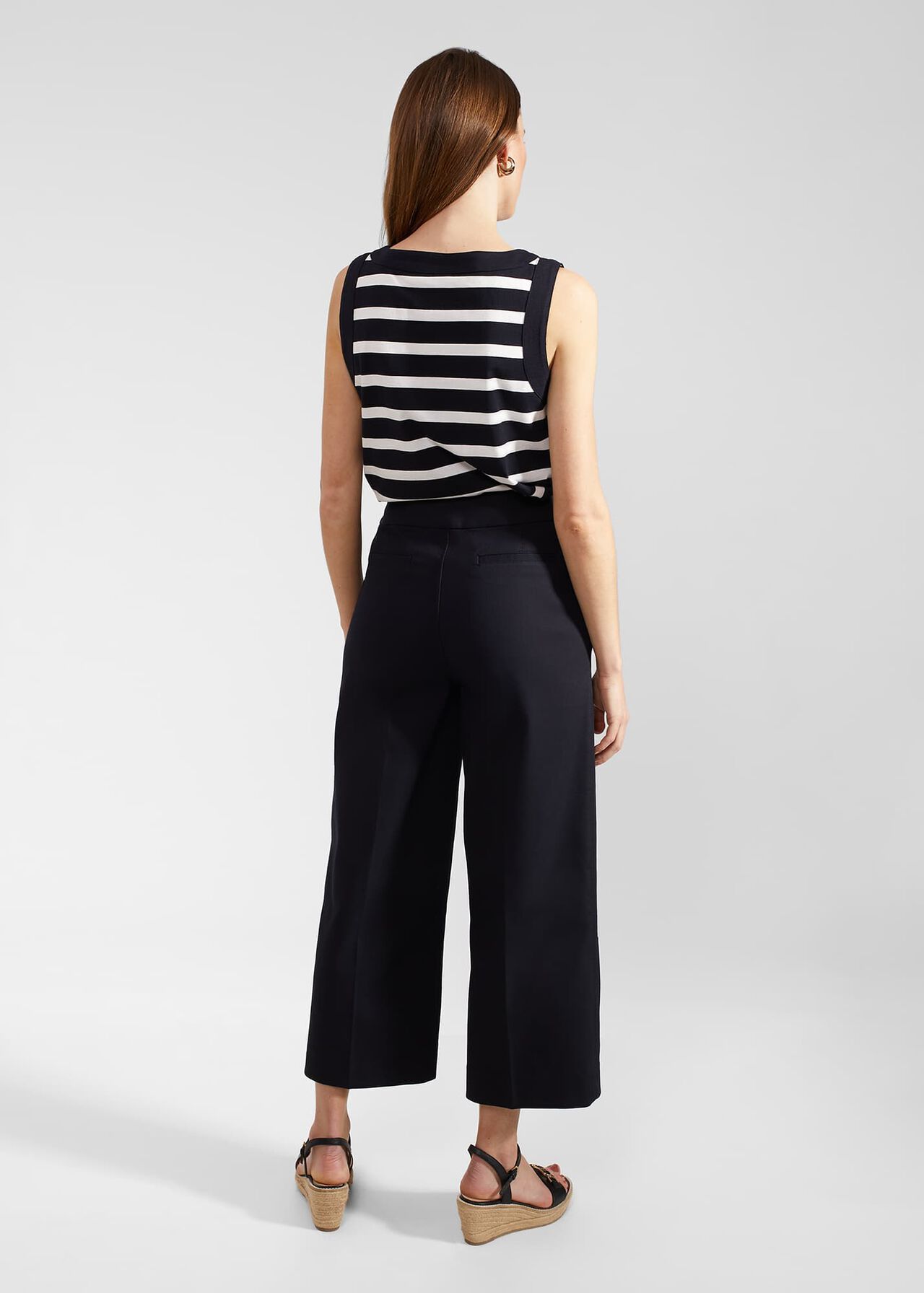 Simone Crop Pants With Cotton, Navy, hi-res