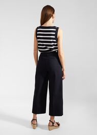 Simone Crop Pants With Cotton, Navy, hi-res