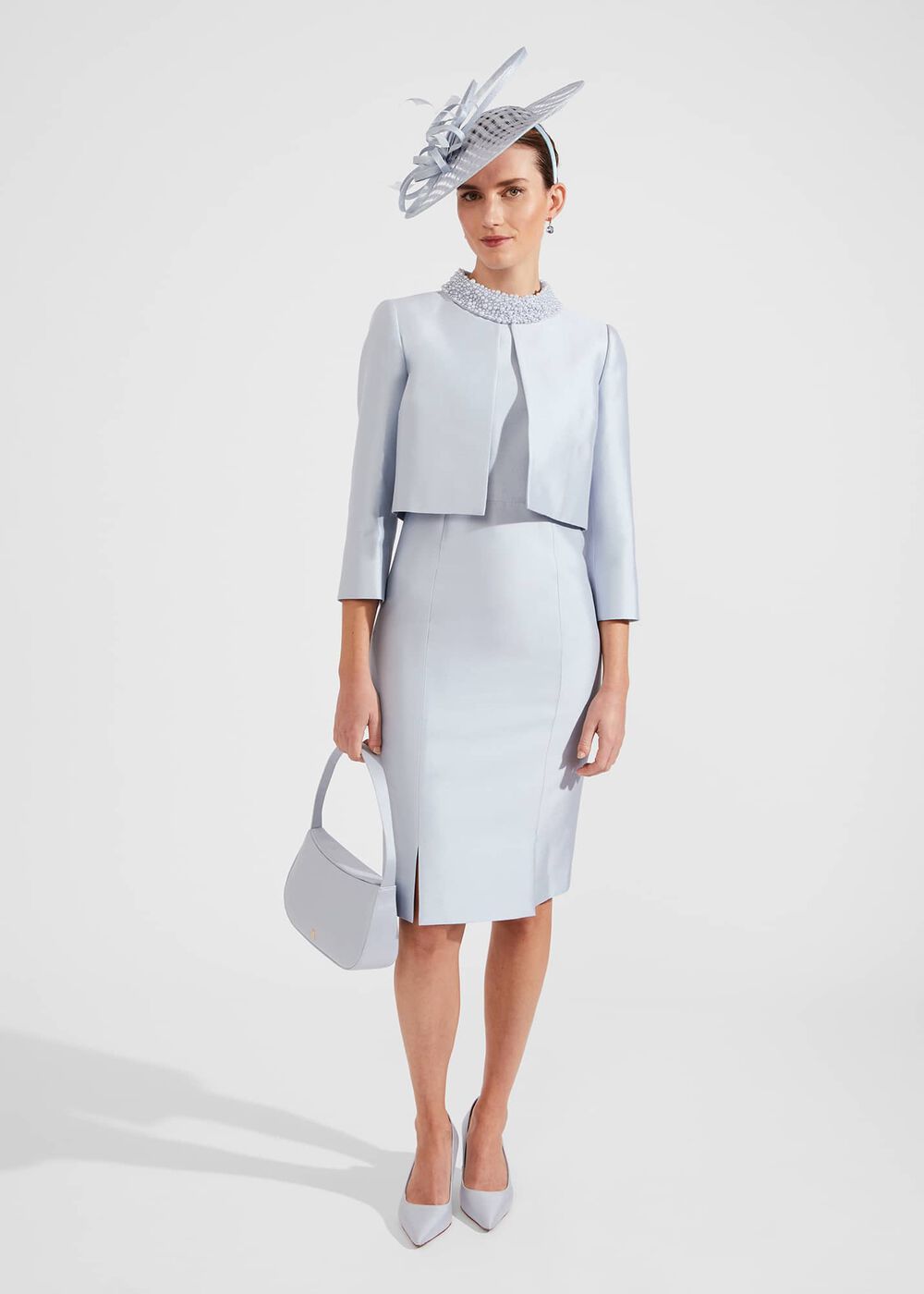 Paris Silk Blend Shoulder Bag, Pale Blue, hi-res