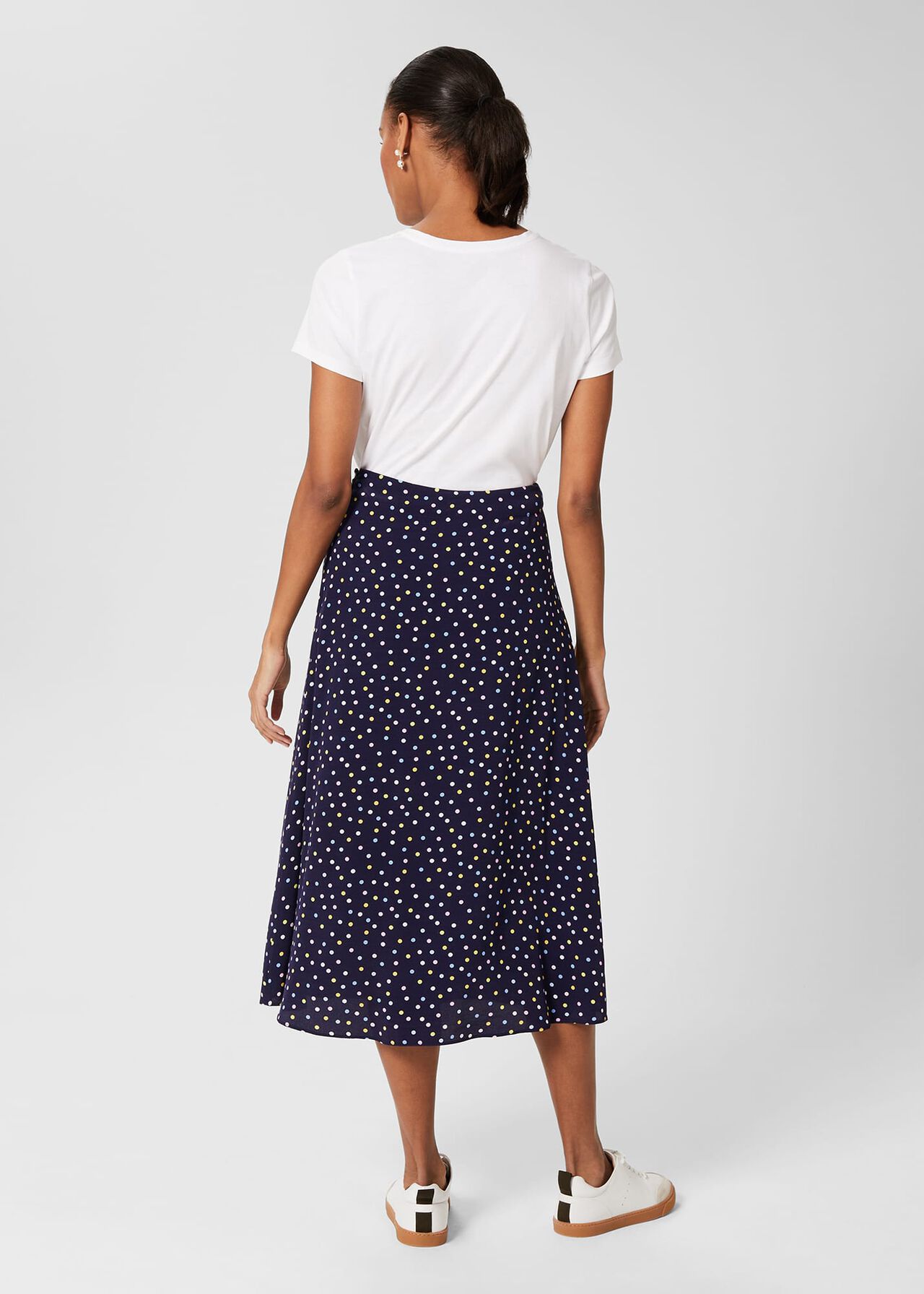 Annette Printed Midi Skirt , Navy Multi, hi-res